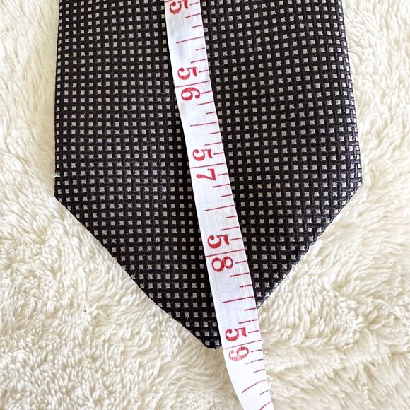 Robert Talbott Carmel Silk Tie Black Gray Print Hand Sewn USA - Picture 8 of 9